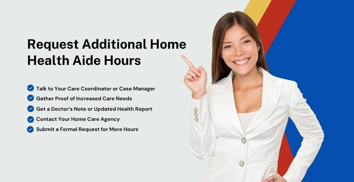 Here are the steps to request additional home health aide hours