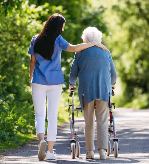 Caregiver providing support